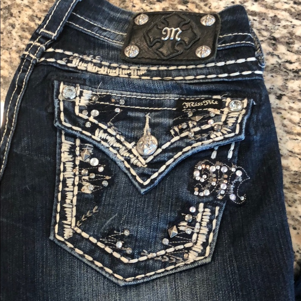 Miss Me rhinestone pocket jeans
